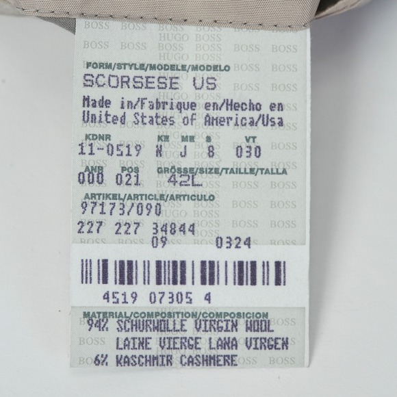 BOSS Hugo Boss Sport coat Mens 42L Brown Herringbone Wool Cashmere Blazer Jacket - Picture 11 of 16